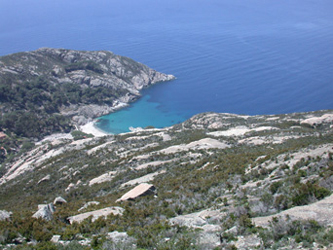 isola di Montecristo, cala Maestra vista dal Monastero isola di Montecristo, cala Maestra vista dal Monastero